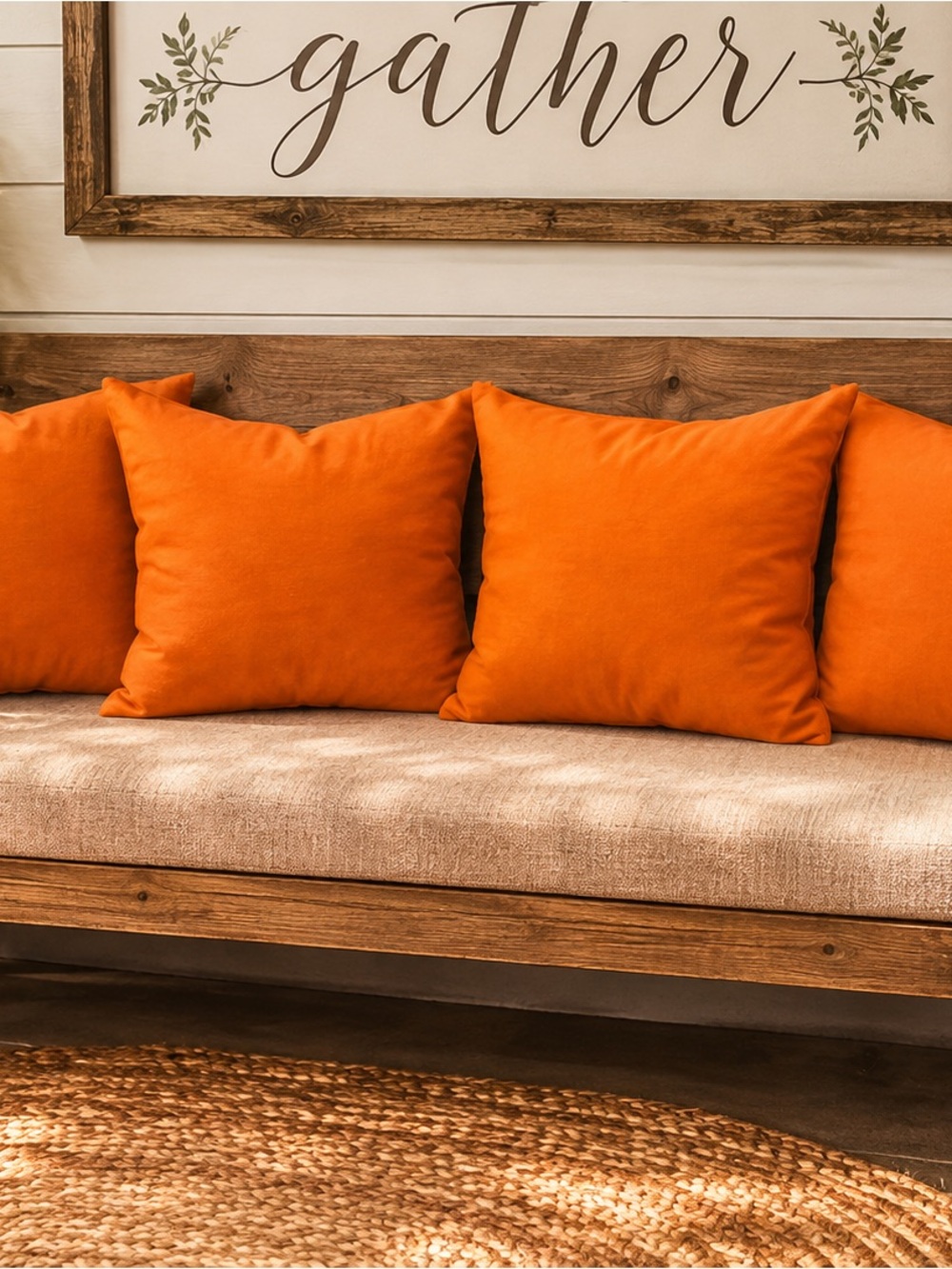 Orange Accent Pillow Covers- Unbranded